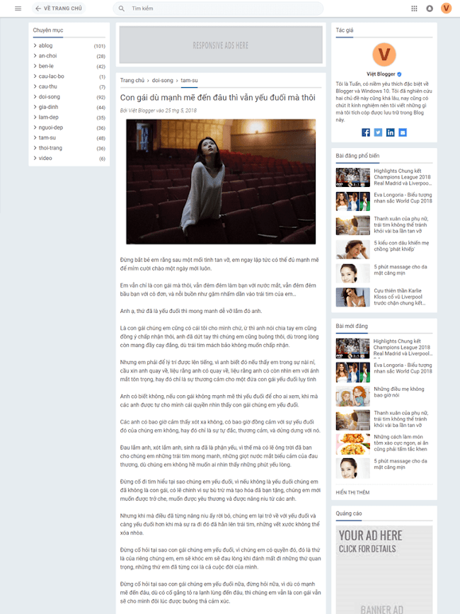 Template Blogspot cá nhân đẹp tinh tế 04